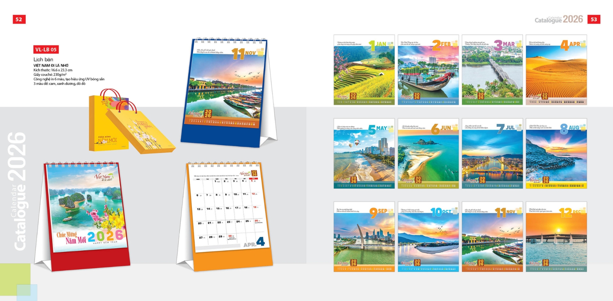 Mẫu lịch tết phong cảnh dạng để bàn tiện lợi Mẫu lịch tết phong cảnh dạng để bàn tiện lợi