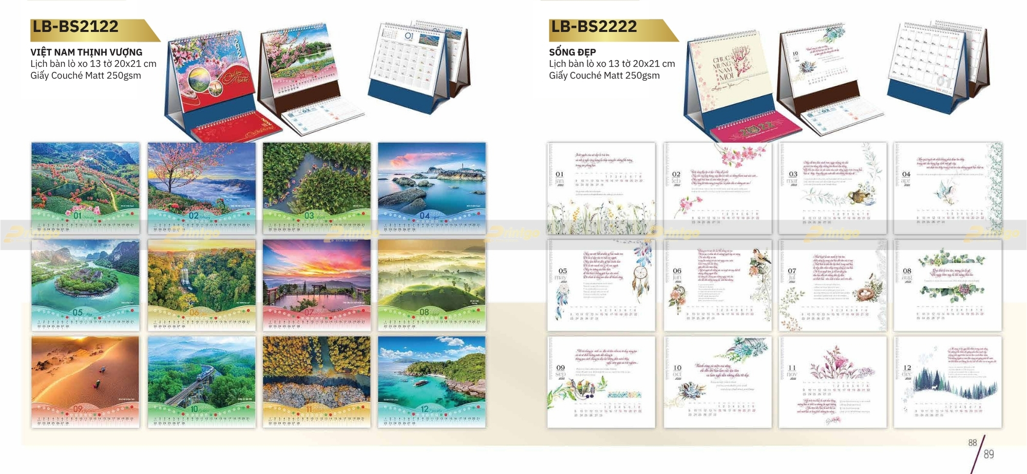 Mẫu thiết kế lịch để bàn chữ M độc quyền của Printgo Mẫu thiết kế lịch để bàn chữ M độc quyền của Printgo