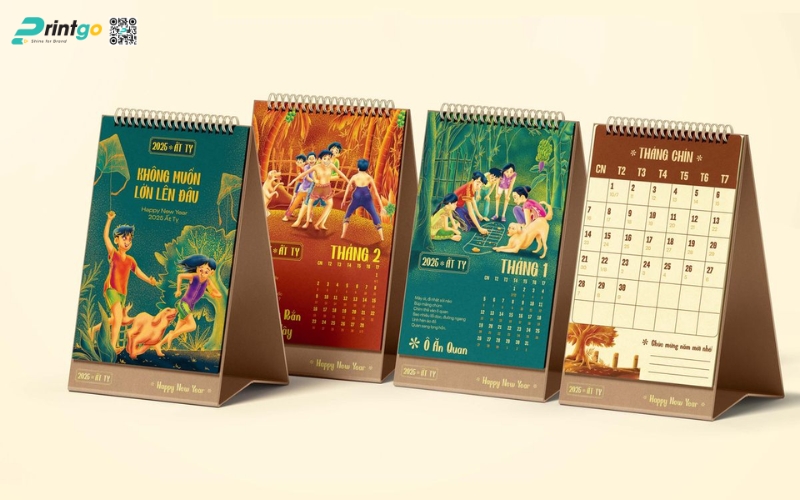 Mẫu thiết kế lịch tết dạng lịch để bàn mới nhất 2026 Mẫu thiết kế lịch tết dạng lịch để bàn mới nhất 2026