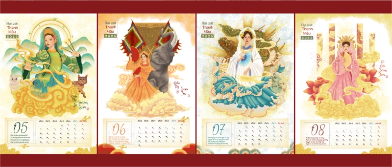 Lịch treo tường “Đại Cát Thánh Mẫu” điểm nhấn thẩm mỹ Lịch treo tường “Đại Cát Thánh Mẫu” điểm nhấn thẩm mỹ