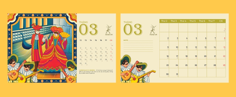 Tháng 3 – Carnevale di Venezia, Ý Tháng 3 – Carnevale di Venezia, Ý