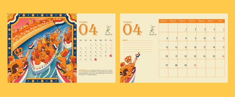 Tháng 4 – Koningsdag, Hà Lan Tháng 4 – Koningsdag, Hà Lan