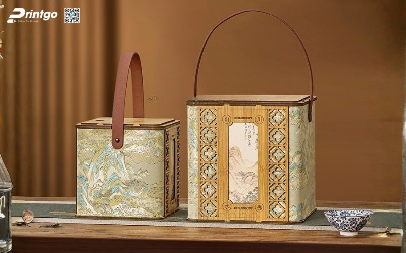 Bộ sưu tập mẫu hộp quà tết có quai xách bằng da Bộ sưu tập mẫu hộp quà tết có quai xách bằng da