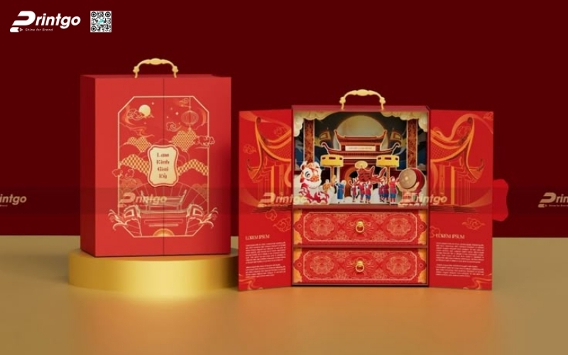 Mẫu hộp quà tết quai xách bằng kim loại Mẫu hộp quà tết quai xách bằng kim loại