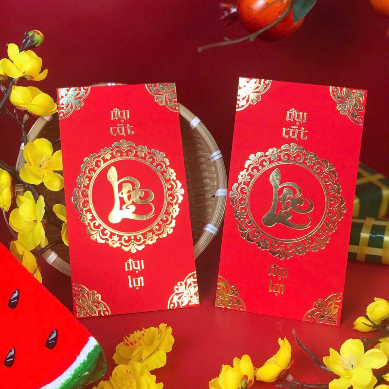 Kích thước in bao lì xì thư pháp Kích thước in bao lì xì thư pháp