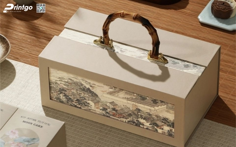 Mẫu hộp quà tết quai xách bằng gỗ Mẫu hộp quà tết quai xách bằng gỗ