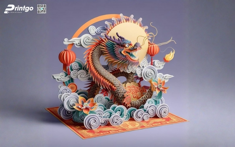 Mẫu thiệp chúc tết 3D biểu tượng rồng mạnh mẽ Mẫu thiệp chúc tết 3D biểu tượng rồng mạnh mẽ