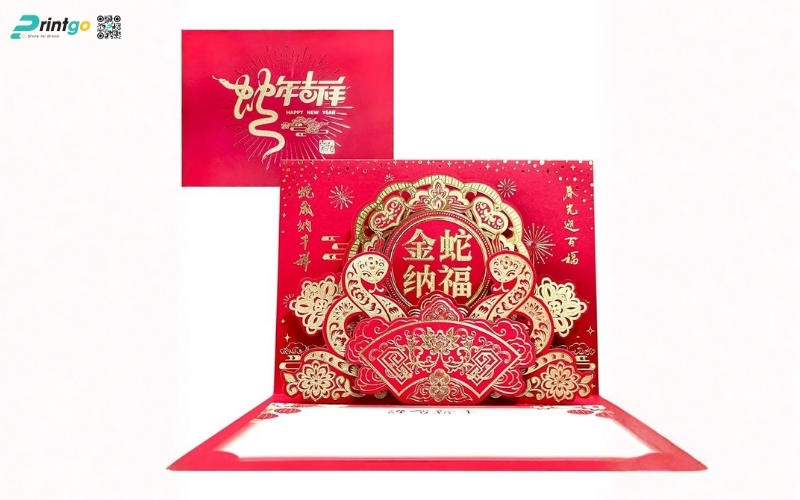 Mẫu thiệp chúc tết 3D đẹp màu đỏ may mắn Mẫu thiệp chúc tết 3D đẹp màu đỏ may mắn