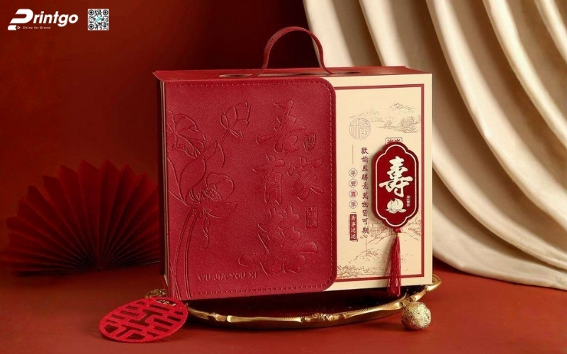 Mẫu hộp quà tết bằng da có quai xách Mẫu hộp quà tết bằng da có quai xách