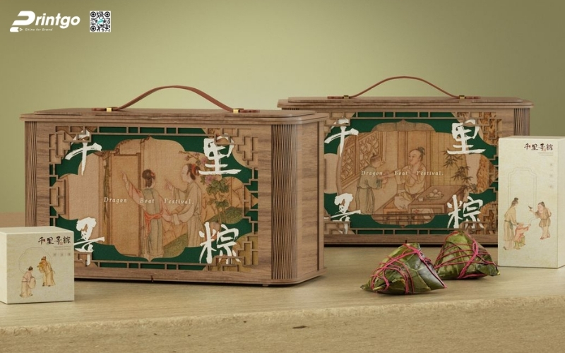 Mẫu hộp quà tết bằng gỗ có quai xách Mẫu hộp quà tết bằng gỗ có quai xách