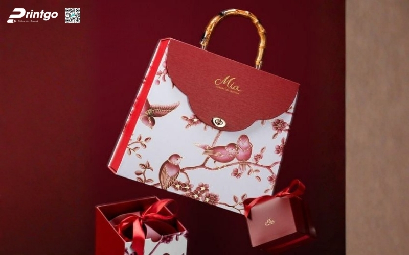 Mẫu hộp quà tết quai xách bằng gỗ Mẫu hộp quà tết quai xách bằng gỗ