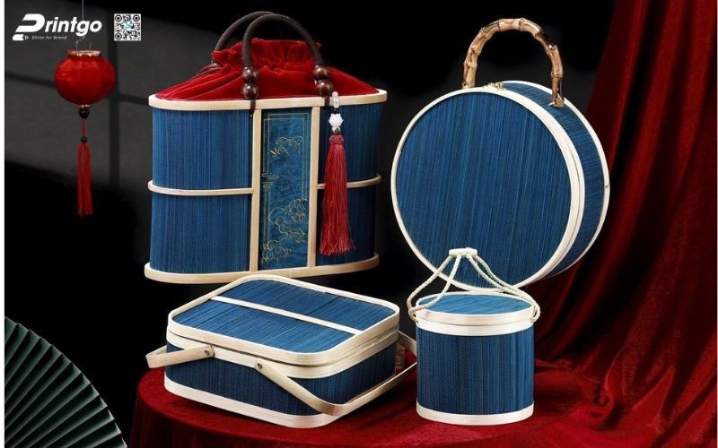 Mẫu hộp quà tết bằng gỗ có quai xách Mẫu hộp quà tết bằng gỗ có quai xách