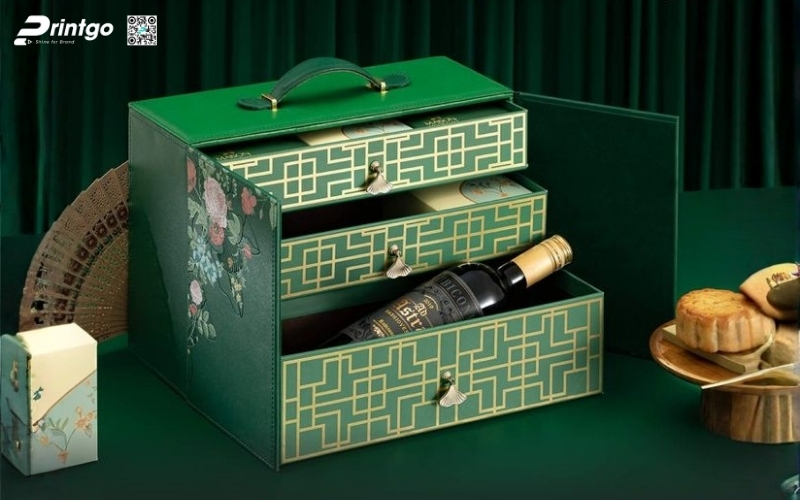 Mẫu hộp quà tết có quai xách bằng da Mẫu hộp quà tết có quai xách bằng da