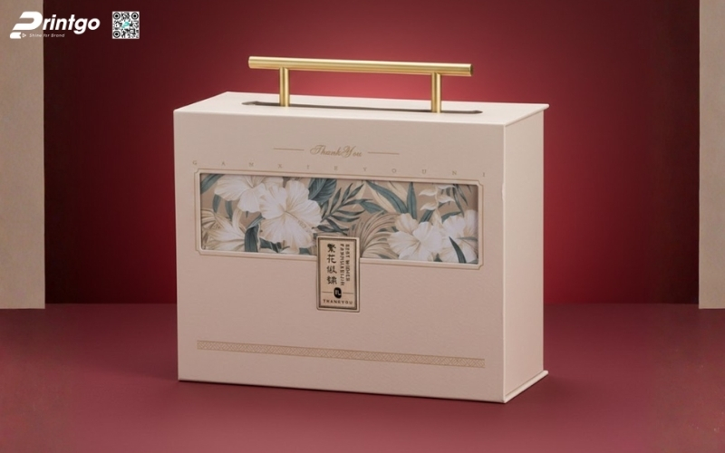 Mẫu hộp quà tết quai xách bằng kim loại Mẫu hộp quà tết quai xách bằng kim loại