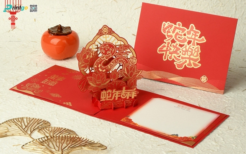 Mẫu thiệp chúc tết 3D đẹp màu đỏ may mắn Mẫu thiệp chúc tết 3D đẹp màu đỏ may mắn