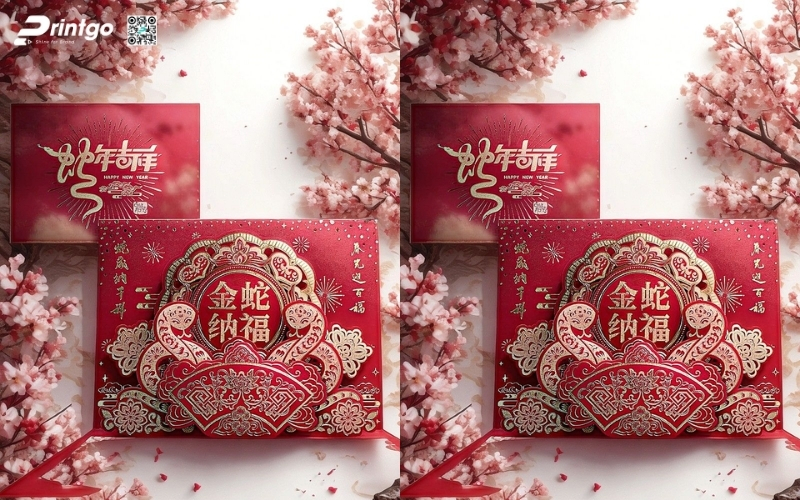 Mẫu thiệp chúc tết 3D đẹp màu đỏ may mắn Mẫu thiệp chúc tết 3D đẹp màu đỏ may mắn