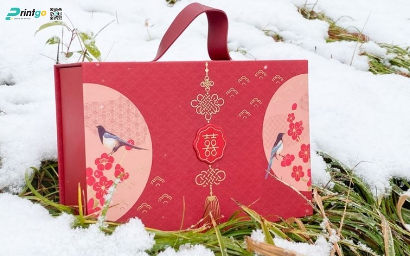 Mẫu hộp quà tết có quai xách bằng da Mẫu hộp quà tết có quai xách bằng da