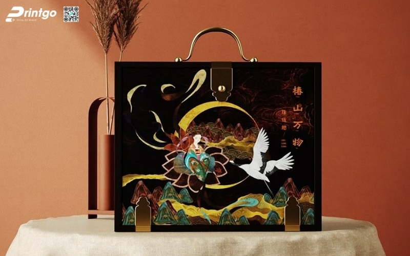 Mẫu hộp quà tết có quai xách bằng da Mẫu hộp quà tết có quai xách bằng da