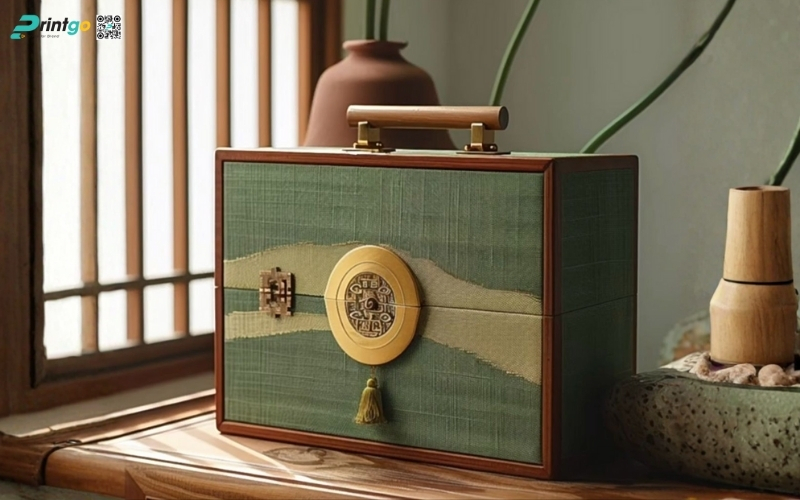 Mẫu hộp quà tết bằng gỗ có quai xách Mẫu hộp quà tết bằng gỗ có quai xách