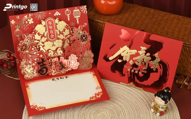 Mẫu thiệp chúc tết 3D đẹp màu đỏ may mắn Mẫu thiệp chúc tết 3D đẹp màu đỏ may mắn