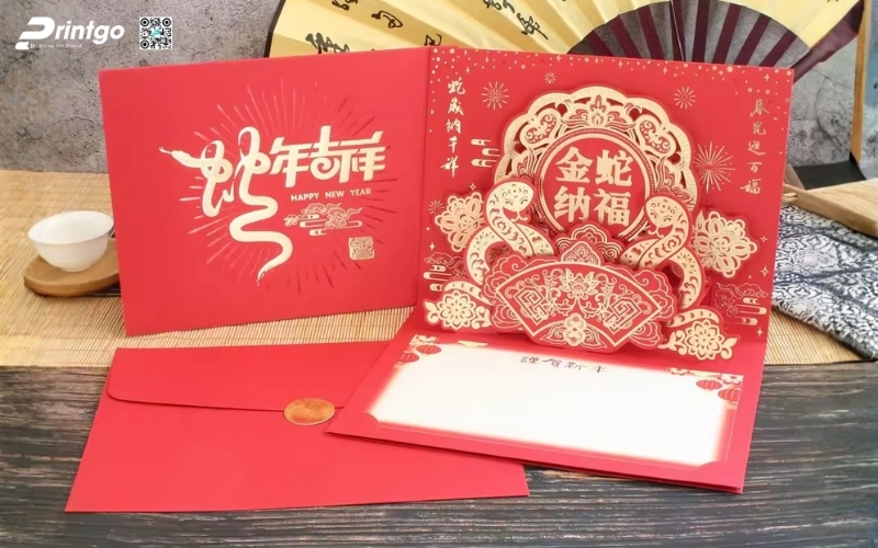 Mẫu thiệp chúc tết 3D đẹp màu đỏ may mắn Mẫu thiệp chúc tết 3D đẹp màu đỏ may mắn