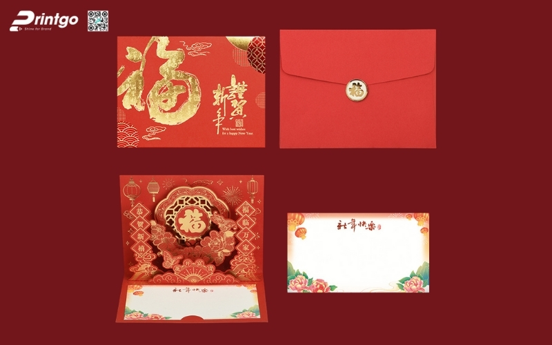 Mẫu thiệp chúc tết 3D đẹp màu đỏ may mắn Mẫu thiệp chúc tết 3D đẹp màu đỏ may mắn