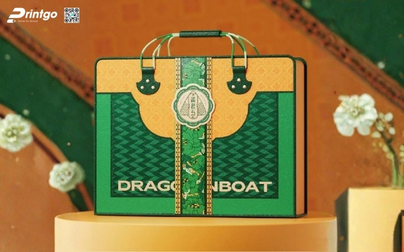 Mẫu hộp quà tết có quai xách bằng vải Mẫu hộp quà tết có quai xách bằng vải