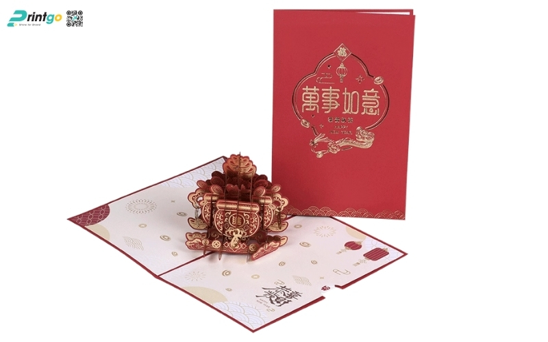 Mẫu thiệp chúc tết 3D đẹp màu đỏ may mắn Mẫu thiệp chúc tết 3D đẹp màu đỏ may mắn