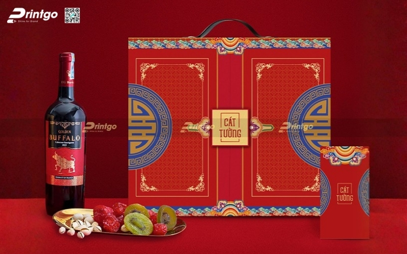 Mẫu hộp quà tết có quai xách bằng da Mẫu hộp quà tết có quai xách bằng da