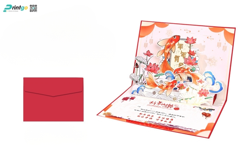 Mẫu thiệp chúc tết 3D đẹp màu đỏ may mắn Mẫu thiệp chúc tết 3D đẹp màu đỏ may mắn