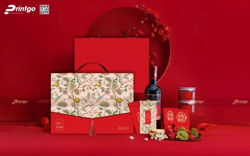 Mẫu hộp quà tết có quai xách bằng da Mẫu hộp quà tết có quai xách bằng da