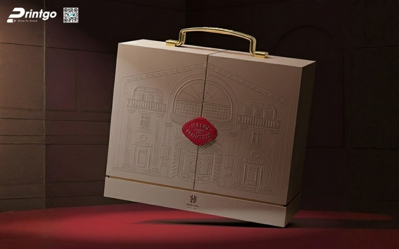 Mẫu hộp quà tết quai xách bằng kim loại Mẫu hộp quà tết quai xách bằng kim loại