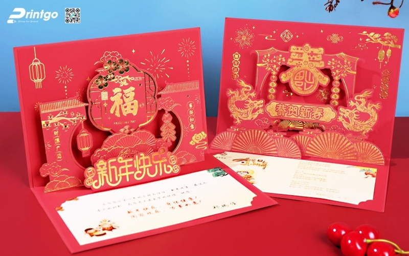 Mẫu thiệp chúc tết 3D đẹp màu đỏ may mắn Mẫu thiệp chúc tết 3D đẹp màu đỏ may mắn