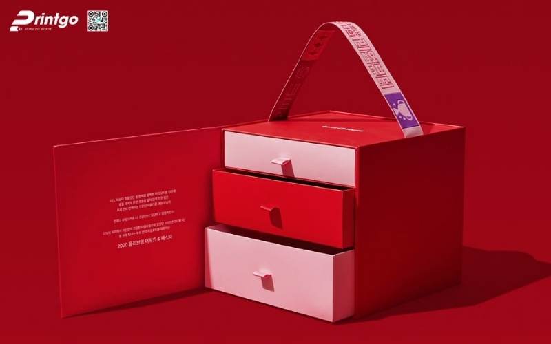 Mẫu hộp quà tết có quai xách bằng vải Mẫu hộp quà tết có quai xách bằng vải