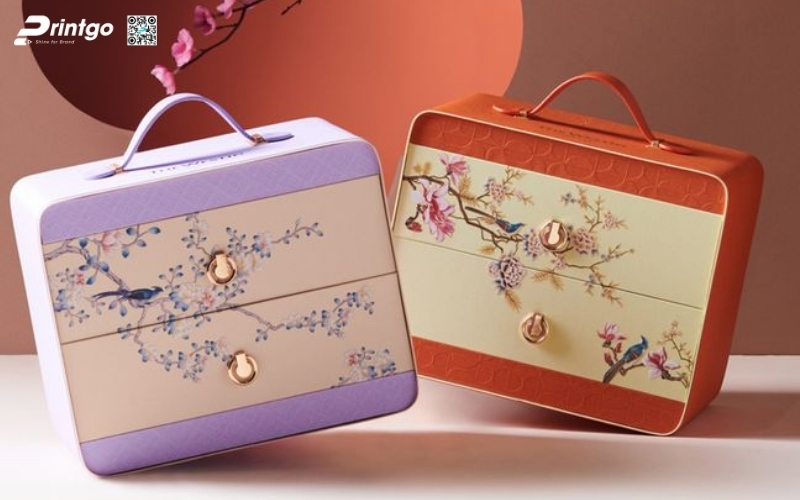 Mẫu hộp quà tết bằng da có quai xách Mẫu hộp quà tết bằng da có quai xách