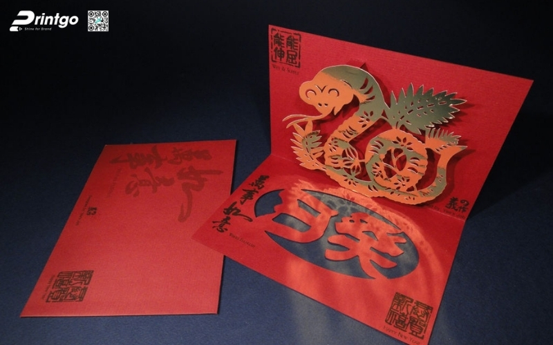 Mẫu thiệp chúc tết 3D đẹp màu đỏ may mắn Mẫu thiệp chúc tết 3D đẹp màu đỏ may mắn