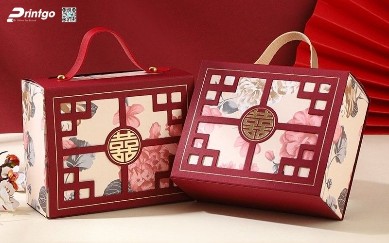 Mẫu hộp quà tết có quai xách bằng da Mẫu hộp quà tết có quai xách bằng da