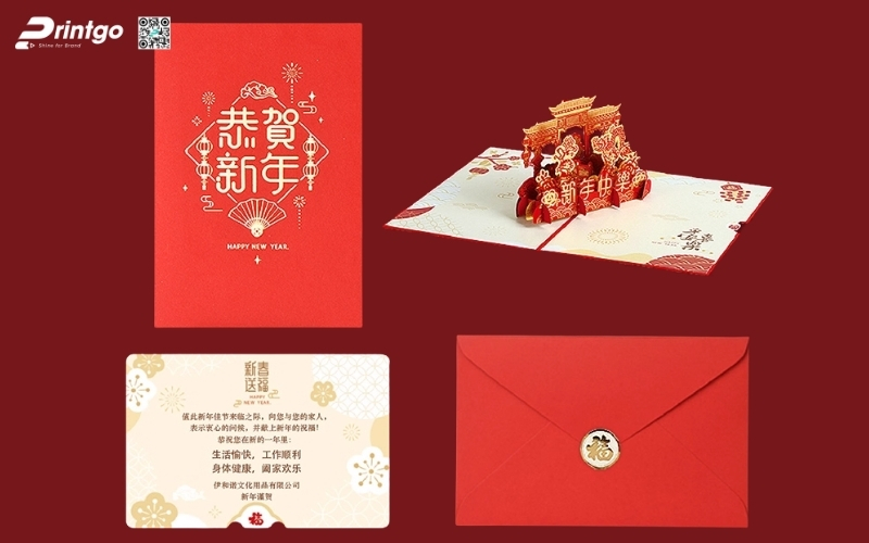 Mẫu thiệp chúc tết 3D đẹp màu đỏ may mắn Mẫu thiệp chúc tết 3D đẹp màu đỏ may mắn