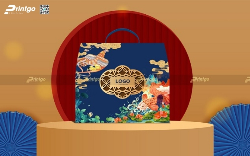 Mẫu hộp quà tết có quai xách bằng vải Mẫu hộp quà tết có quai xách bằng vải