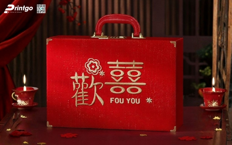 Mẫu hộp quà tết bằng da có quai xách Mẫu hộp quà tết bằng da có quai xách