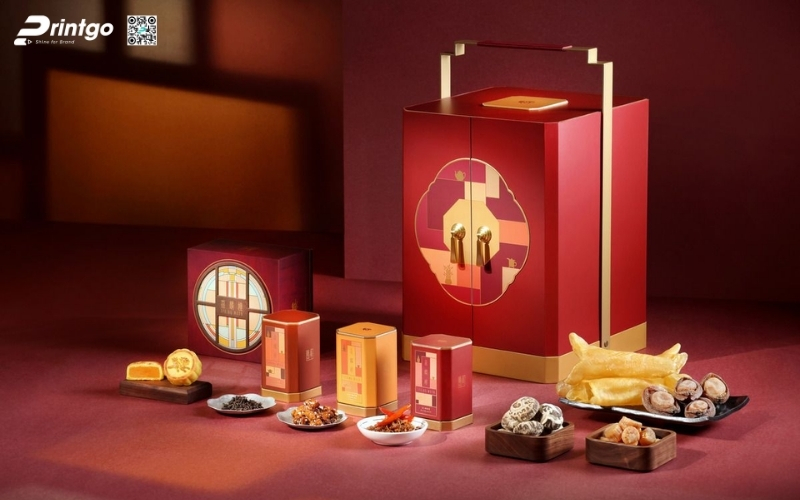 Mẫu hộp quà tết quai xách bằng gỗ Mẫu hộp quà tết quai xách bằng gỗ