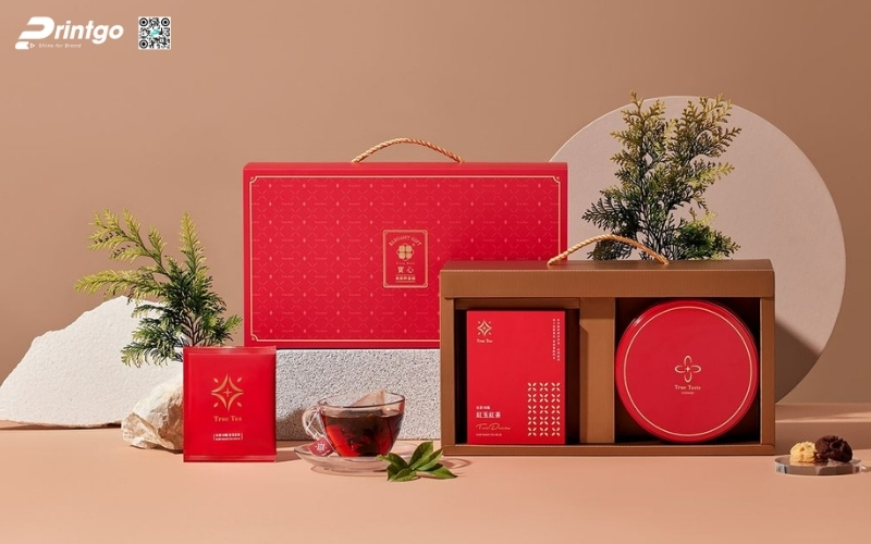 Mẫu hộp quà tết có quai xách bằng vải Mẫu hộp quà tết có quai xách bằng vải