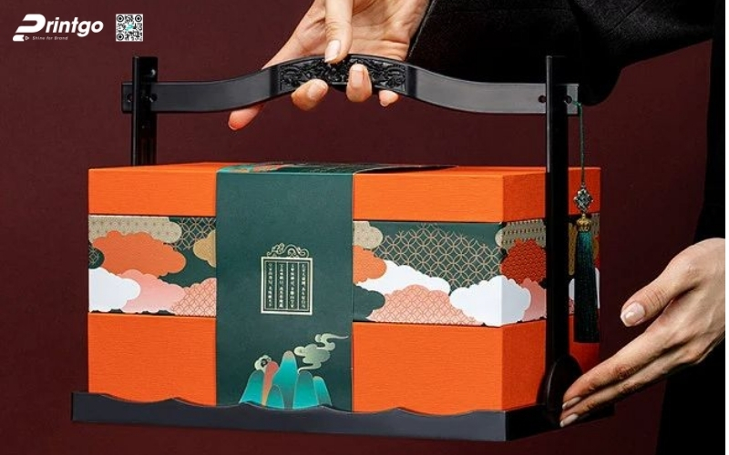 Mẫu hộp quà tết quai xách bằng gỗ Mẫu hộp quà tết quai xách bằng gỗ