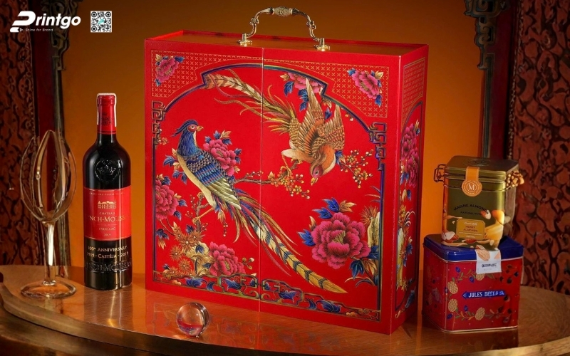 Mẫu hộp quà tết quai xách bằng kim loại Mẫu hộp quà tết quai xách bằng kim loại