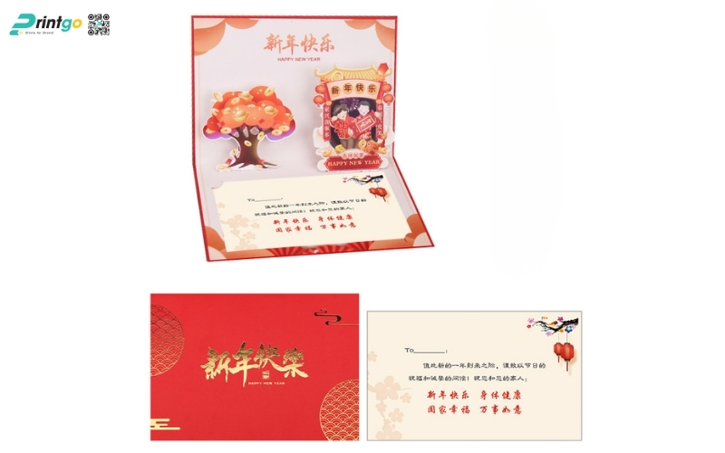 Mẫu thiệp chúc tết 3D đẹp màu đỏ may mắn Mẫu thiệp chúc tết 3D đẹp màu đỏ may mắn