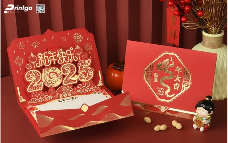 Mẫu thiệp chúc tết 3D đẹp màu đỏ may mắn Mẫu thiệp chúc tết 3D đẹp màu đỏ may mắn