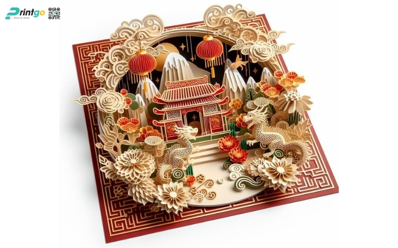 Mẫu thiệp chúc tết 3D biểu tượng rồng mạnh mẽ Mẫu thiệp chúc tết 3D biểu tượng rồng mạnh mẽ