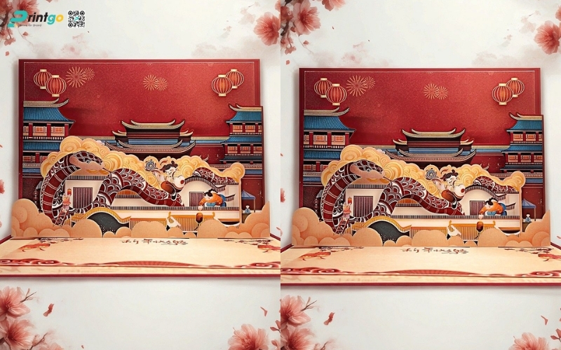 Mẫu thiệp chúc tết 3D đẹp màu đỏ may mắn Mẫu thiệp chúc tết 3D đẹp màu đỏ may mắn