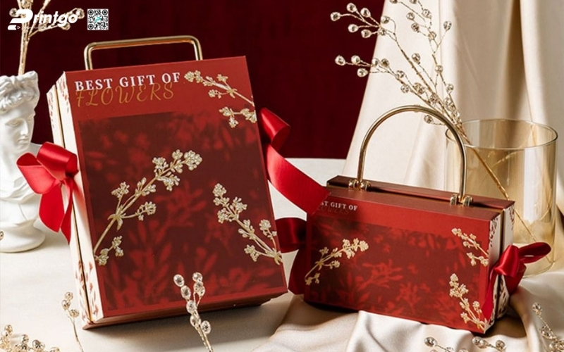 Mẫu hộp quà tết quai xách bằng kim loại Mẫu hộp quà tết quai xách bằng kim loại