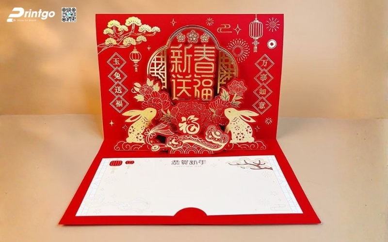 Mẫu thiệp chúc tết 3D đẹp màu đỏ may mắn Mẫu thiệp chúc tết 3D đẹp màu đỏ may mắn